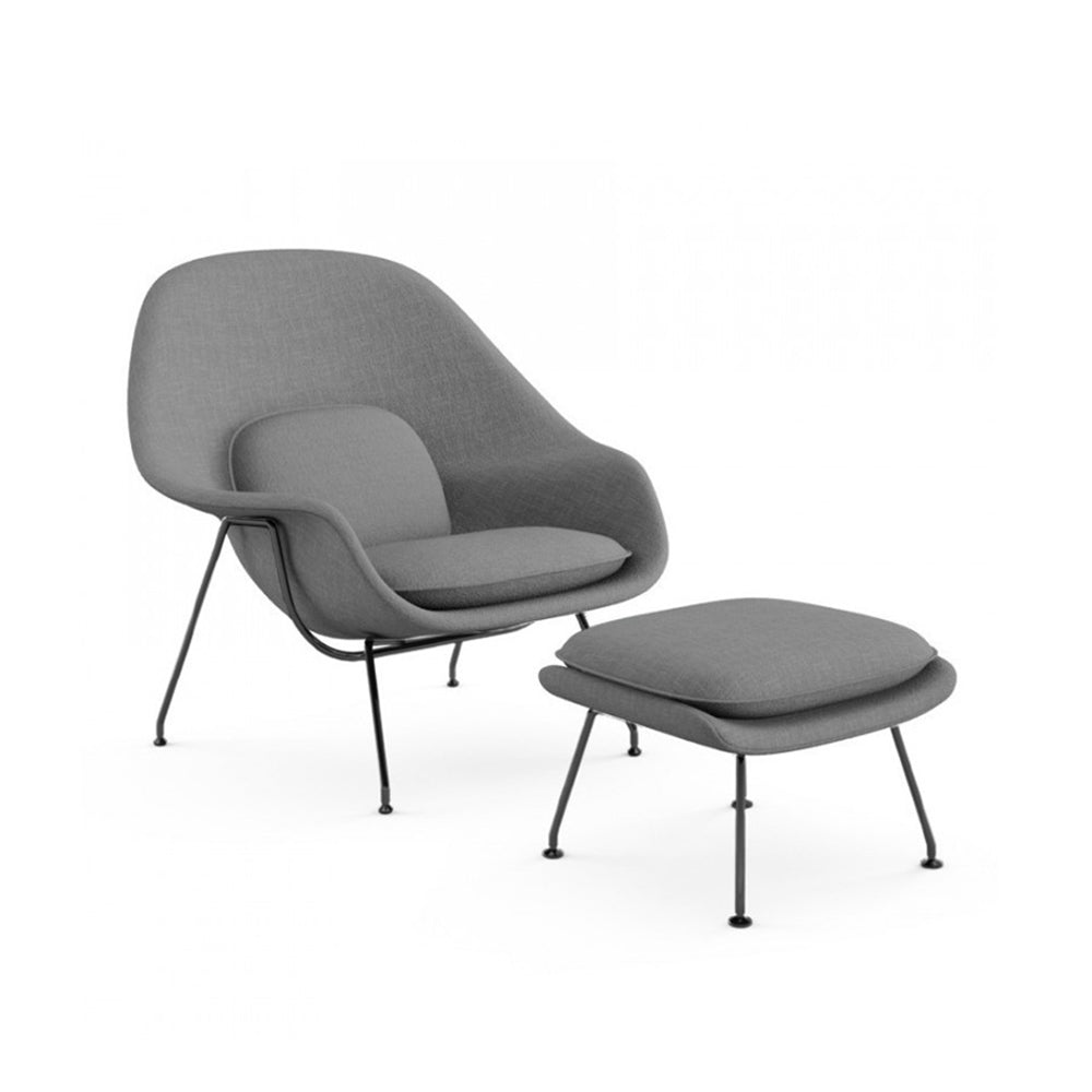 Sillón Womb Estructura Negra con Otomana